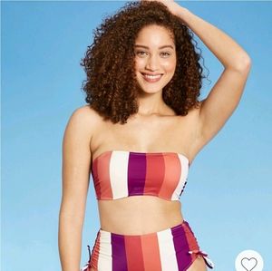 Shade and shore multi stripe bikini set 36DD/small